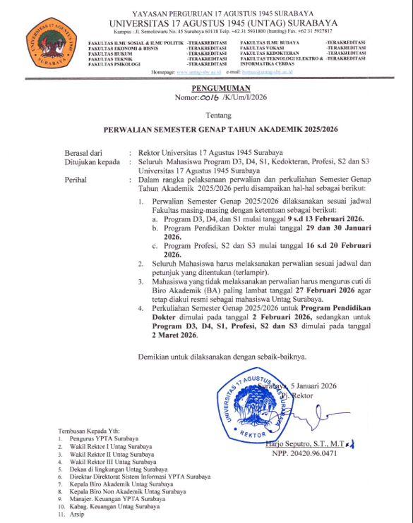 PERWALIAN SEMESTER GENAP 2025/2026